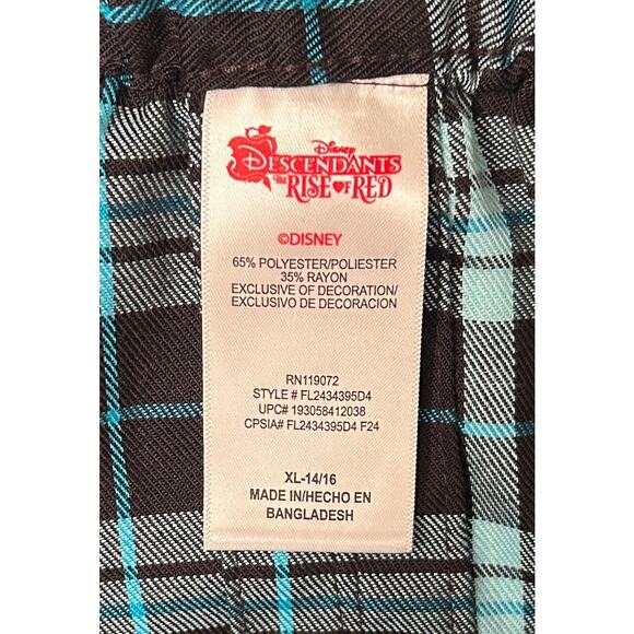 Disney Descendants Black & Blue Plaid Pleated Skirt Size XL (14-16) - Picture 8 of 8